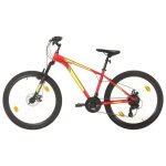 Vlo de montagne tout suspendu - vidaxl - roue 26 pouces - 21 vitesses - freins  disque - rouge