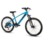 Velo musculaire vtt 24 leader fox capitan 2025 garcon bleu mat 8v (taille enfant 135 � 145 cm)