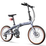 V�lo pliant evercross tech em1 20 pouces en aluminium 7 vitesses freins � disque avant / arri�re v�lo ...