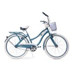 V�lo de ville femme huffy deluxe 26 velo adulte + panier avant et porte - panneaux arri�re - bleu - vert ...