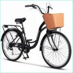 V�lo de ville outdoor bikes - carpat - 26 pouces 7 vitesses shimano v - brake accessoires inclus - noir ...