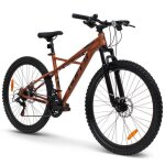 Velo vtt huffy korros 27. 5 semi - rigide - shimano 21 vitesses - marron