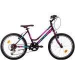 V�lo vtt interbike luna 20 pour enfant - cadre en acier rigide - 6 vitesses - freins v - brake - violet ...