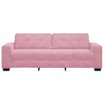 Velours sofa doux - lemon - canap� moderne - 2 / 4 personnes - rose 221x78x80 cm polyester ss1524