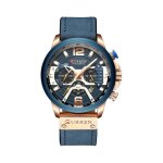 Venci sports montre hommes curren bracelet en cuir d�contract�e - bleu