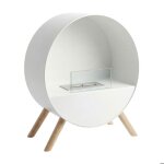 Venere - chemin�e au bio�thanol sur pied 60x72x30 cm avec br�leur 1 litre et pieds en bois de pin blanc ...