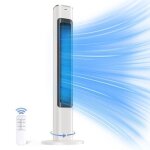 Ventilateur colonne silencieux vitesse 5. 7 m / s oscillant � 90� 101 cm de haut t�l�commande incluse ...