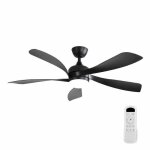 Ventilateur de plafond 52 pouces avec �clairage led - 3 couleurs lumi�re dimmables moteur dc silencieux ...