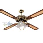 Ventilateur de plafond - classique - 52 - 4 pales - 3 vitesses - lumire intgre