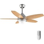 Cecotec ventilateur de plafond avec lumire energysilence aero 495: 55 w diamtre 42 avec 5 pales rversibles ...
