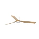 Ventilateur de plafond - faro barcelona - punt tub - blanc mat & bois clair - 6 vitesses - t�l�commande ...