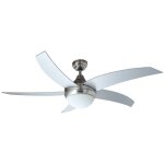 Ventilateur de plafond avec lampe - bestron - 132 cm - 60w - gris argent - 3 vitesses