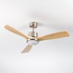 Ventilateur de plafond avec lumire led 6 vitesses alaska noir - bois fonc 7h dayron