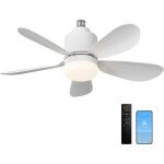 Ventilateur de plafond avec lumi�re - pzcc - t�l�commande - led dimmable - 24w - 5 pales - 3 vitesses ...