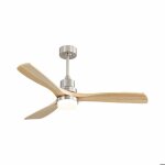 Ventilateur de plafond avec lumi�re r�versible et t�l�commande3 pales 52 pouces6 vitessesmoteur (cc)18wnickel ...