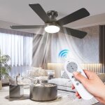 Ventilateur plafond avec lumiere et t�l�commande 106 cm avec 5 pales led 6 vitesses 36w silencieux r�versibles ...