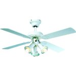 Ventilateur de plafond réversible farelek maldives - Ø 107 cm 4 pales laquées blanc + éclairage 3 spots ... Ventilateur de plafond réversible farelek maldives - Ø 107 cm 4 pales laquées blanc + éclairage 3 spots ...