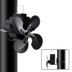 Ventilateur pour po�le � 4 pales bythavny - aliment� par la chaleur - noir
