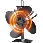 Ventilateur poele bois 4 pales silencieux ventilateur cheminee pour chemine / pole  bois / gaz / poele ...