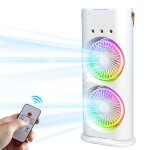 Ventilateur rafra�chisseur dair rechargeable par usb - double moteur 3 vitesses de ventilation r�servoir ...