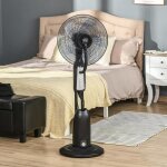 Ventilateur sur pied avec atomiseur deau de 28 l fonction brumisation angle dinclinaison r�glable m�tal ...