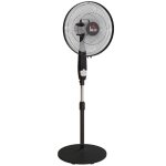 Ventilateur sur pied puissant - homcom - r�glable en hauteur - t�l�commande 3 vitesses oscillation et ...