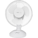 Ventilateur de table - clatronic vl 3601 - blanc - oscillation - 2 niveaux de vitesse