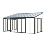 V�randa en aluminium et polycarbonate avec protection uv - 209 m� - anthracite - mathilda