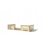 Terrasse en bois avec balustrade pour abri en bois - 12m2 - 4m x 3m - couleur: naturel - dom393