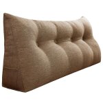 Vercart coussin de lecture cale dos coussin  coins grands coussins de lit lin marron 140cm