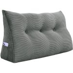 Vercart coussin de lecture cale dos coussin  coins grands coussins de lit velours ctel gris 100cm