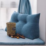 Vercart coussin de lecture compens� pour t�te de lit oreiller de soutien lombaire de dossier lin bleu ...