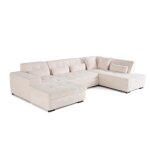 Vermont - canap panoramique dangle droit - 7 places - convertible avec coffre - en velours ctel - ...