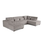 Vermont - canap panoramique dangle droit - 7 places - convertible avec coffre - en velours ctel - ...