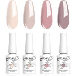 Vernis gels semi - permanents lot de 4 couleurs beige nude chair collection nail art vernis � ongles ...