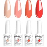 Vernis gels semi - permanents lot de 4 couleur p�che orange abricot collection nail art vernis � ongles ...