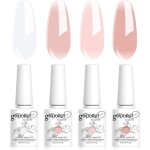 Vernis gel semi - permanent - estampille - 4 couleurs - transparent - blanc laiteux - rose - 8 ml - jelly ...