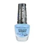 Vernis  ongle - cest tout moi - intense glitter - n2 - or bleu - schage ultra - rapide