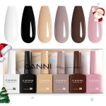 Vernis � ongles gel semi permanent 6 couleur vernis � ongles gel uv gel nail polish blanc bleu marron ...