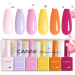 Vernis � ongles gel semi permanent 6 couleurs uv nail polish rose violet jaune orange marron set valentinstag[ ...