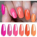 Vernis � ongles gel semi - permanent - zgeer - lot de 6 - nuances orange et fuchsia - 8 ml - super brillant ...