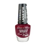 Vernis  ongle - miss europe - intense laque - n26 bordeau - rouge - schage ultra - rapide