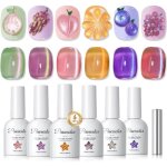 Vernis � ongles semi - permanent magn�tique - zuuko - 10 ml - 6 pi�ces - rose jaune vert violet - effet ...