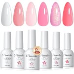Vernis semi permanent 10ml 6 couleurs vernis � ongles rose blanc vernis gel uv semi permanent soak off ...