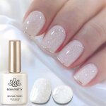 Vernis semi permanent paillet� blanc laiteux milky white jelly vernis semi permanent french manucure ...