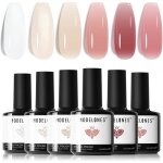 Vernis semi permanentvernis gel uv semi permanent kit blanc nude rose transparent 6 couleur vernis � ...