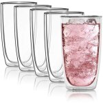 Verre  boire - dimono thermo long drink glass 450ml - lot de 4 verres