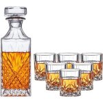 Verres et carafe  whiskey 750 ml bouteille avec 6 verres  whisky en cristal sans plomb 300 ml 7 pices ...