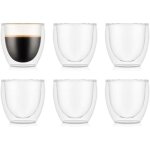 Verres double paroi 2 pi�ces ? tasses espresso 80ml ? verre thermique ? borosilicate ? lave - vaisselle ...