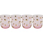 Verres � eau party roses coeurs set de 4 kare design